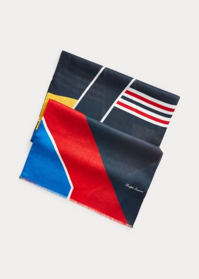 Ralph Lauren Geometric Linen Halstørklæde Herre Danmark (TGWJN8053)